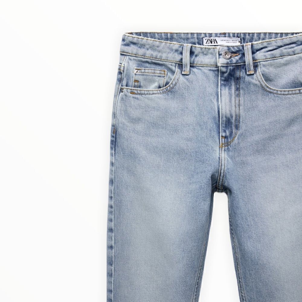 ZARA Z1975 Light Blue High Rise Slim Fit Jeans NWT Size 0 - Picture 4 of 11